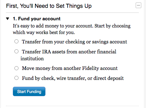 Options to transfer funds: Fidelity.com