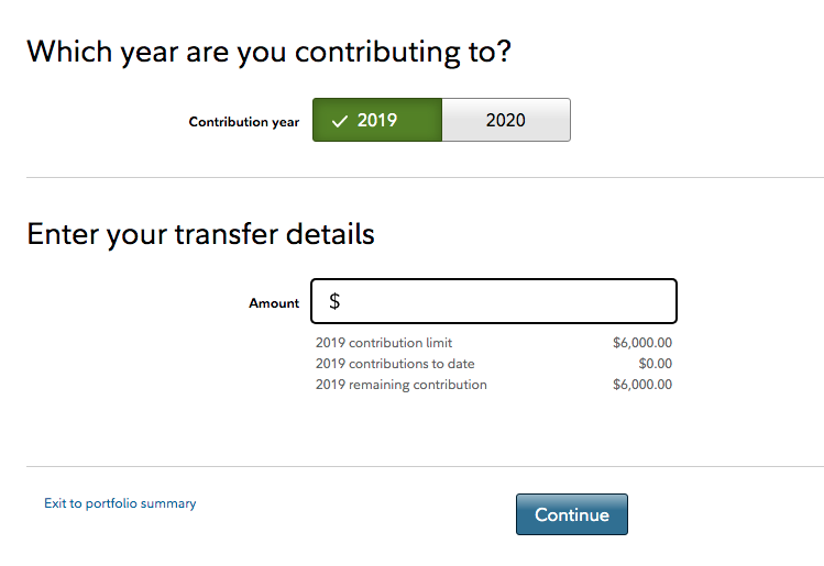 contribution year and amount: Fidelity.com