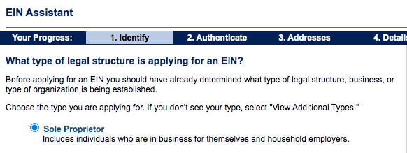 picking sole proprietorship