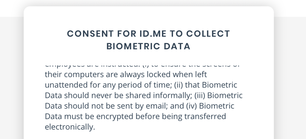 consent to biometrics